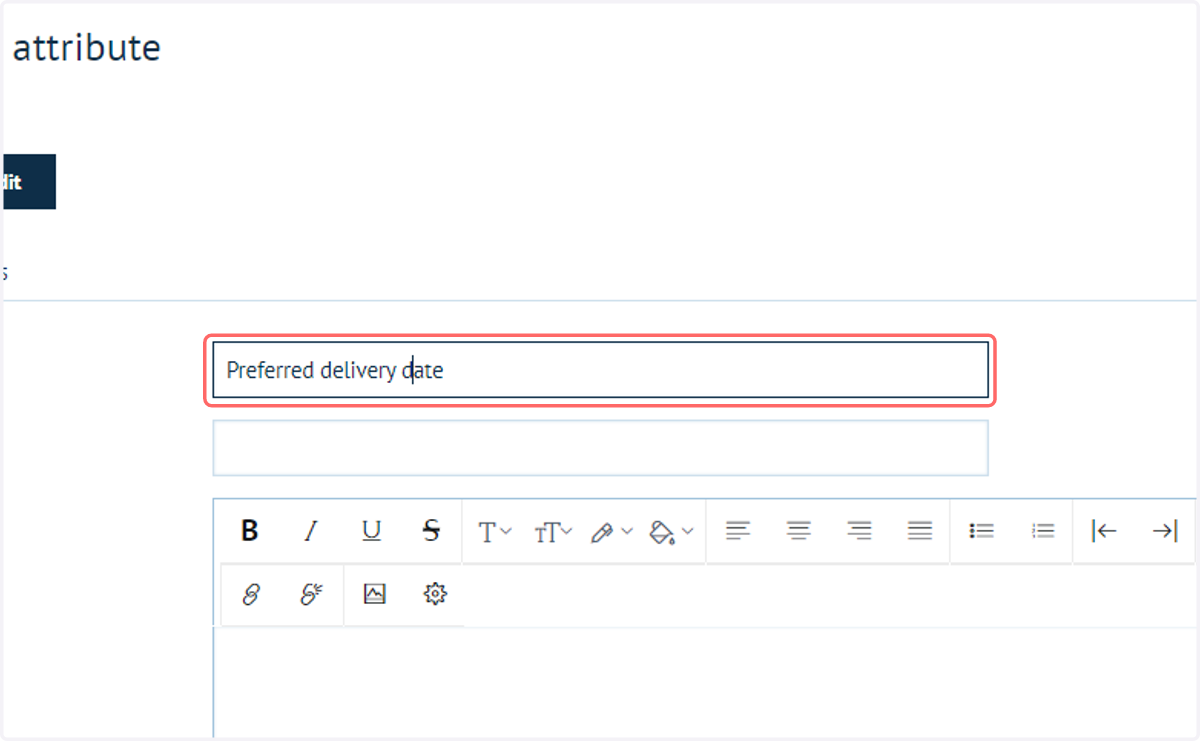Type a Checkout Attribute name