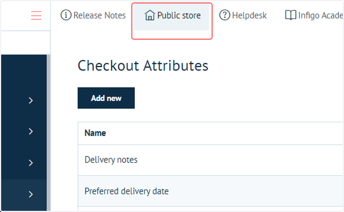 Click on Public store