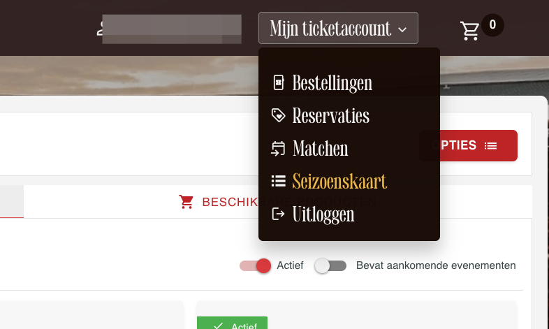 Click on Seizoenskaart