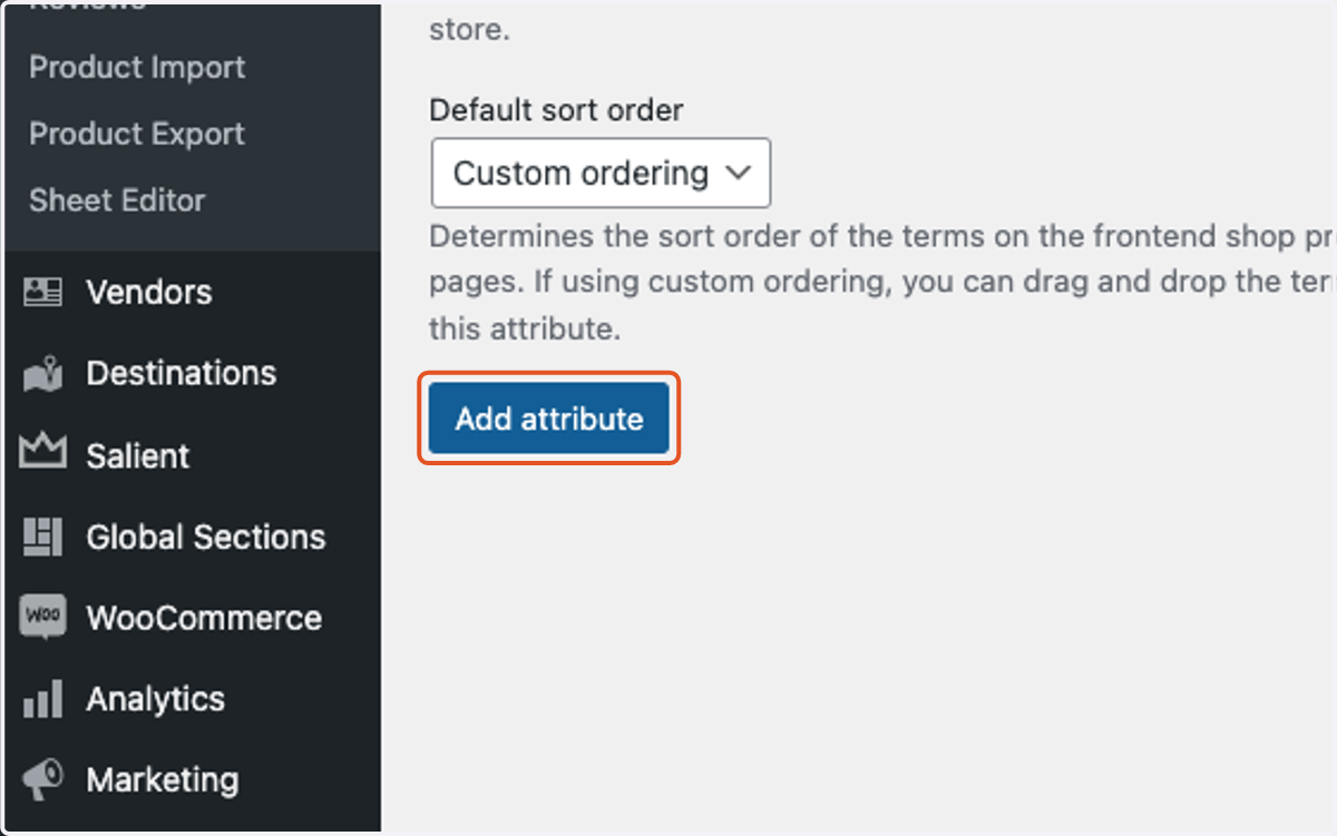 Click on Add attribute.