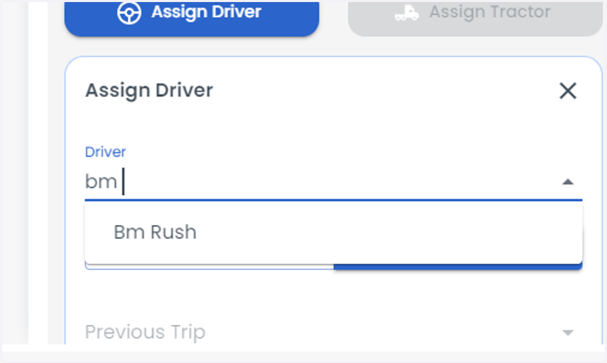 Type the driver name.