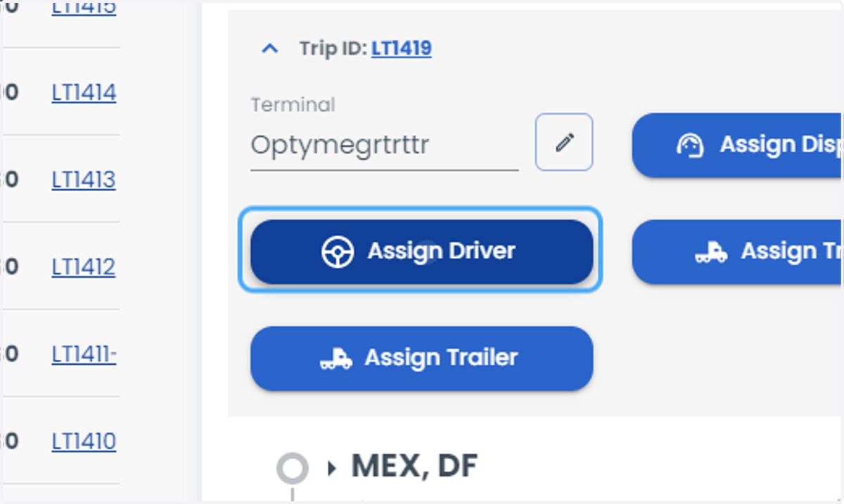 Click on Assign Driver