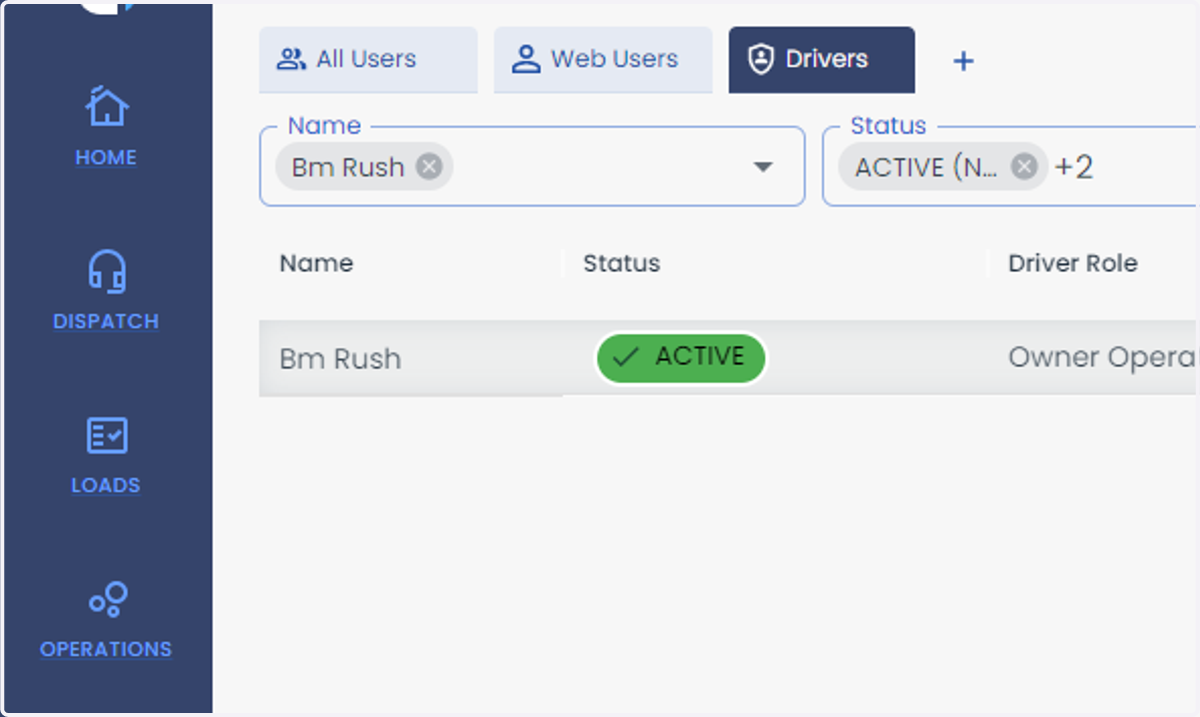 Go to driver profile from settings > user > and drivers and select the driver from the list