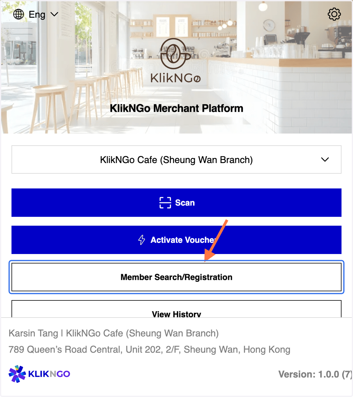 Click on Member Search/Registration