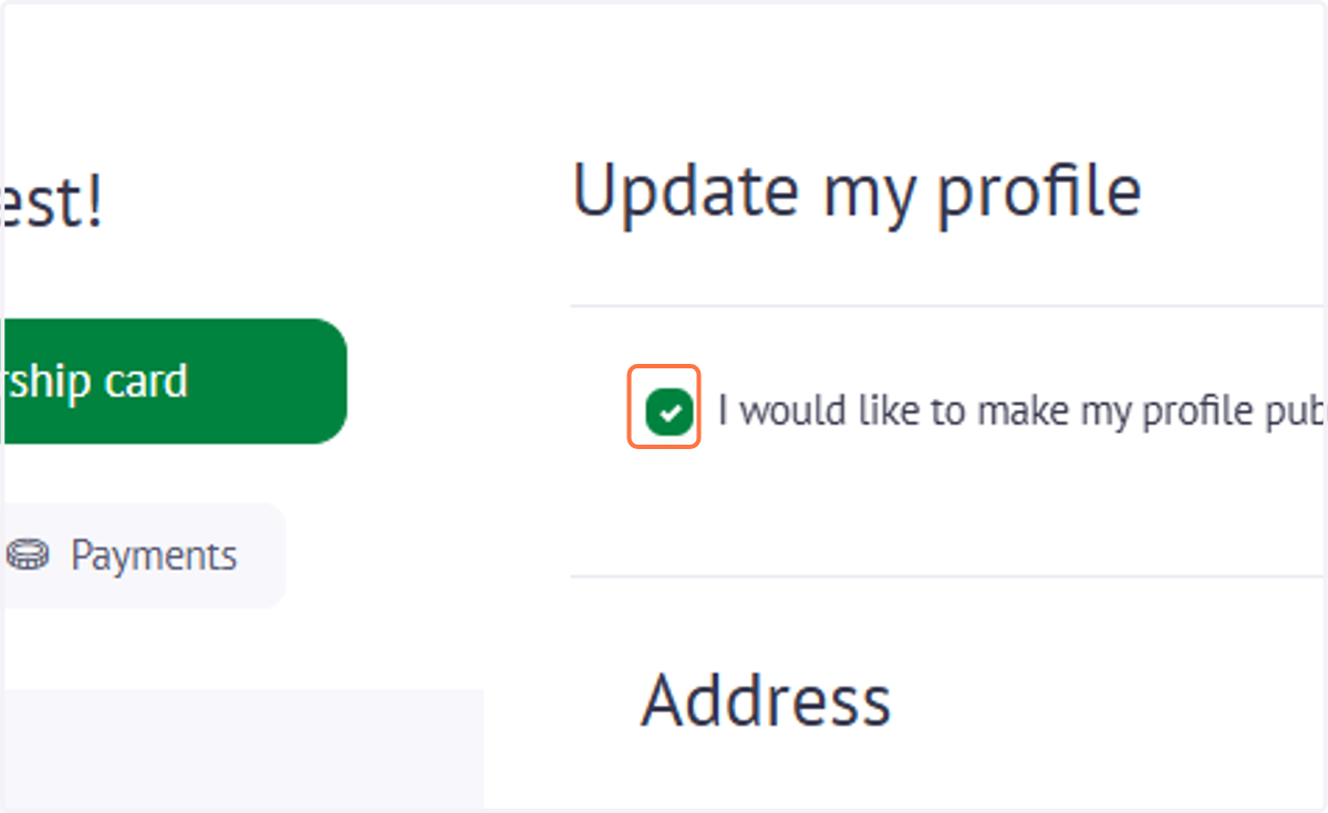 Tick 'I would like to make my profile publicly available via an official finder.'