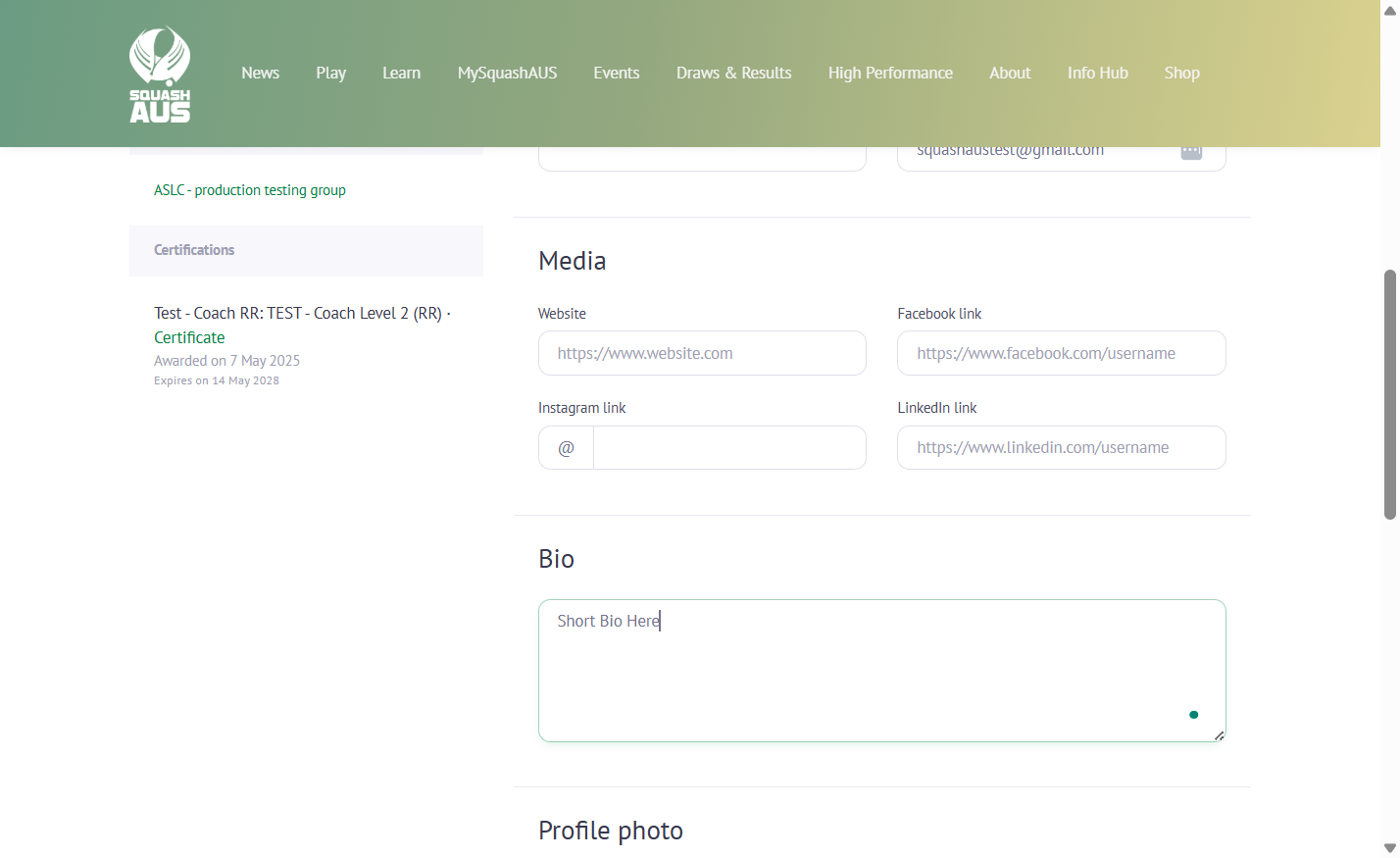 You have the option to include a short bio to highlight your experience, background, and share your website or social media links if you have any.