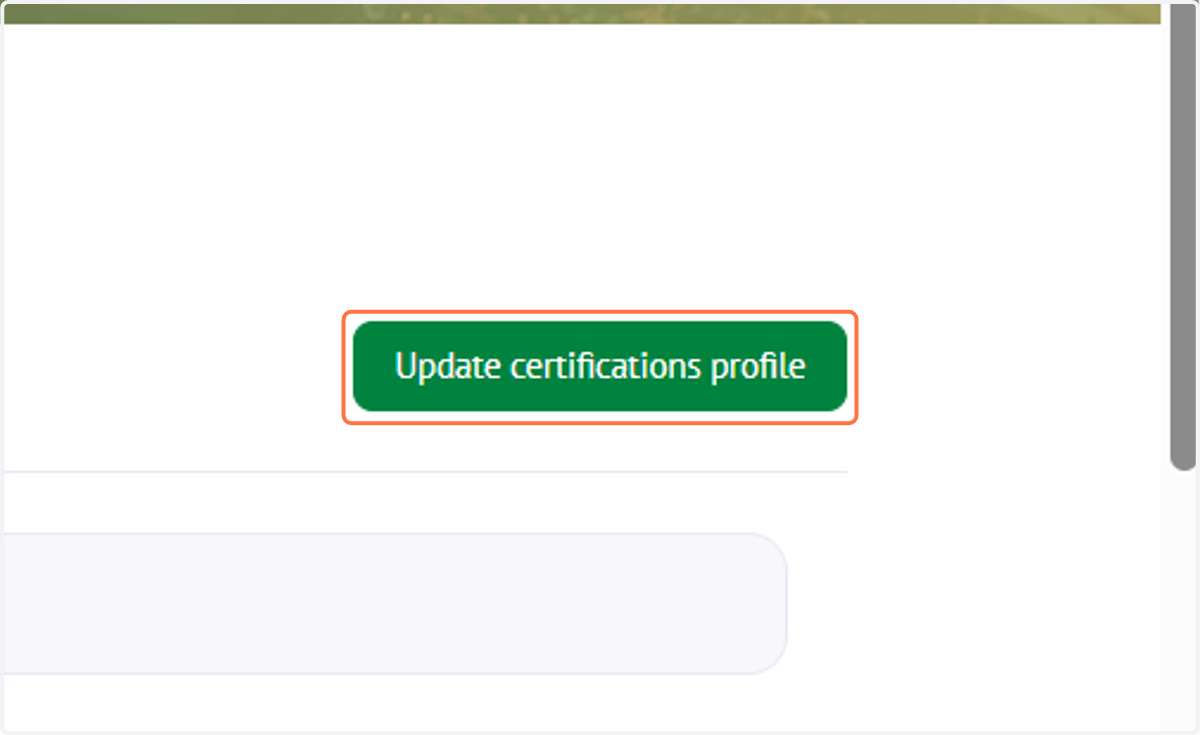 Then select the ''Update Certifications Profile' on the top right.