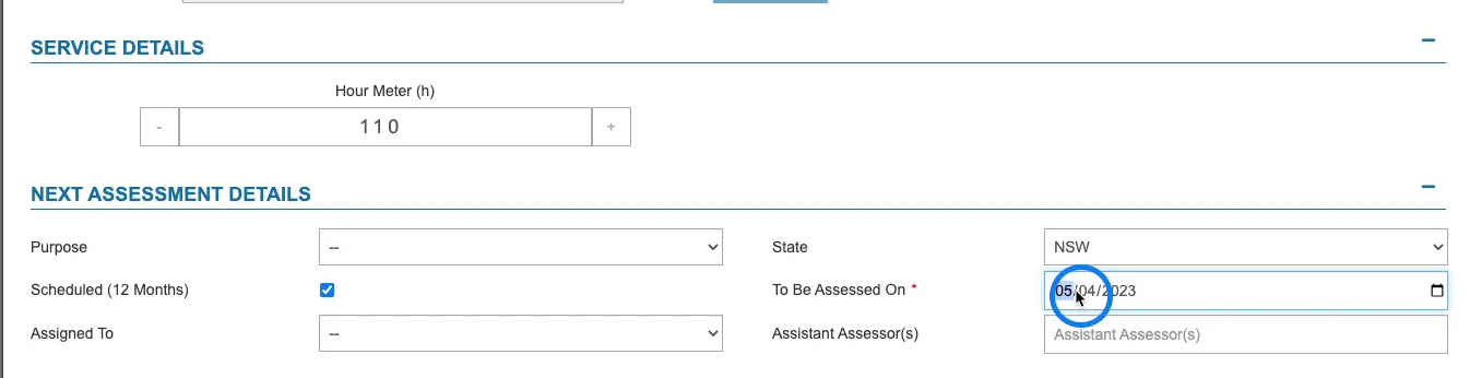 In the Next Assessment details section you can set the schedule for the next Risk Assessment.