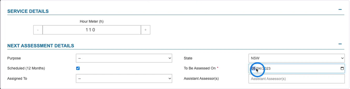 In the Next Assessment details section you can set the schedule for the next Risk Assessment.