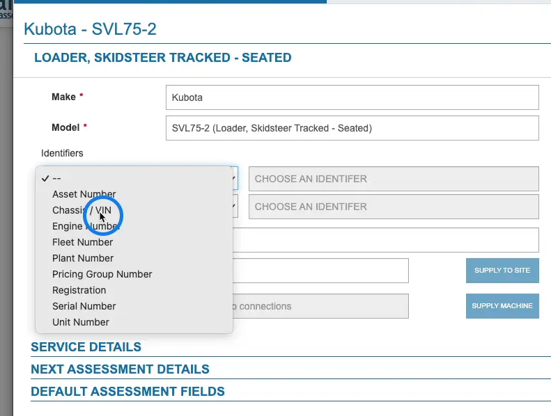 Select and enter an identifying property.