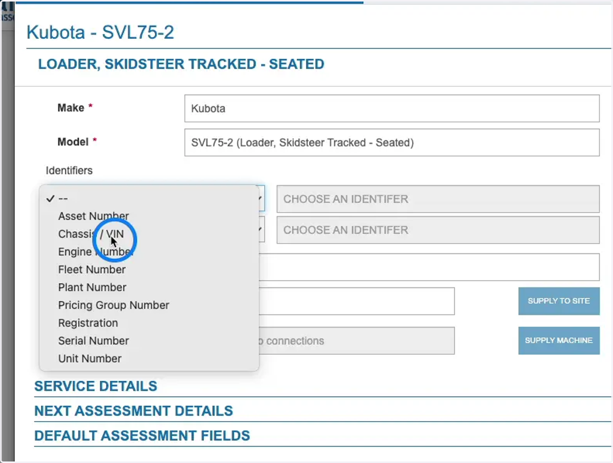 Select and enter an identifying property.