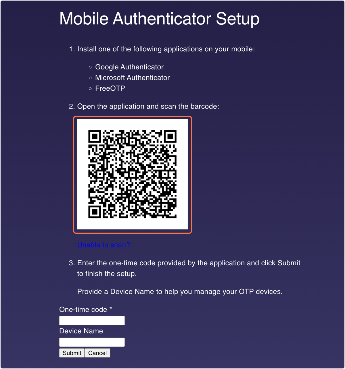 Scan the QR code Scan the QR code