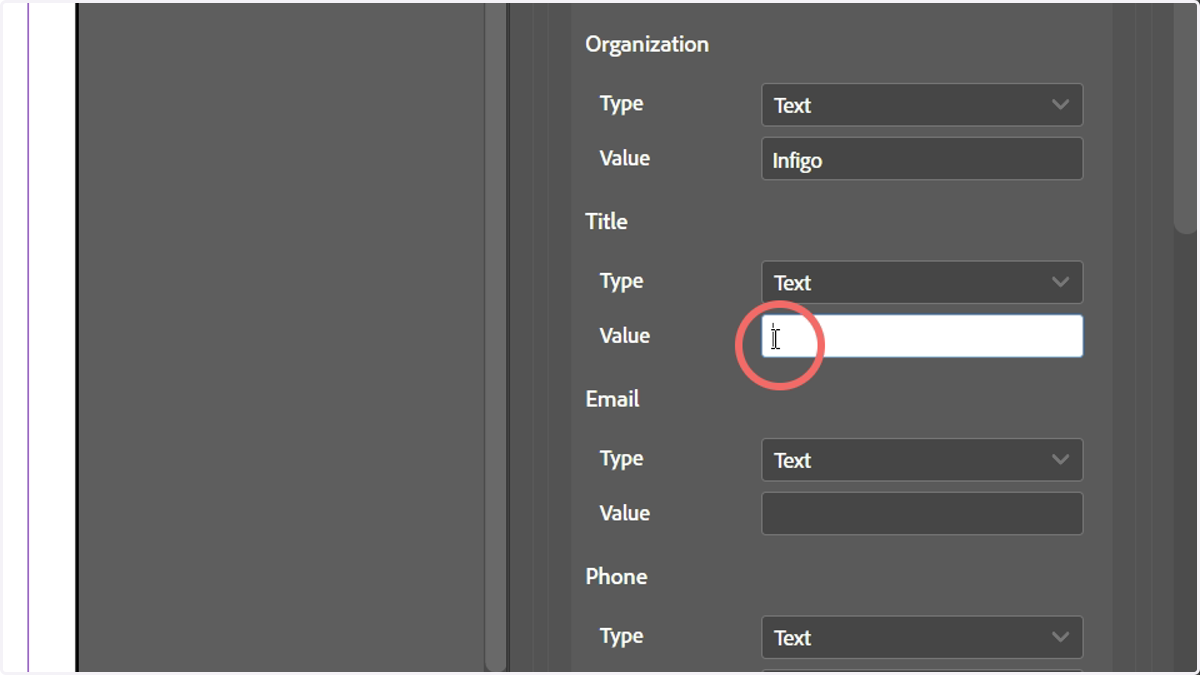 At the time of creating this content, for any field you do not wish to populate, please a space in that field.