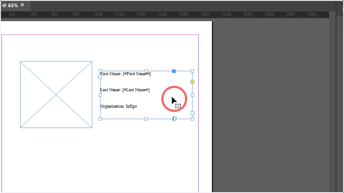 In my example, I will also configure a text field displaying the variable values. This is purely for clarity and is not a requirement of using the barcode functionality.