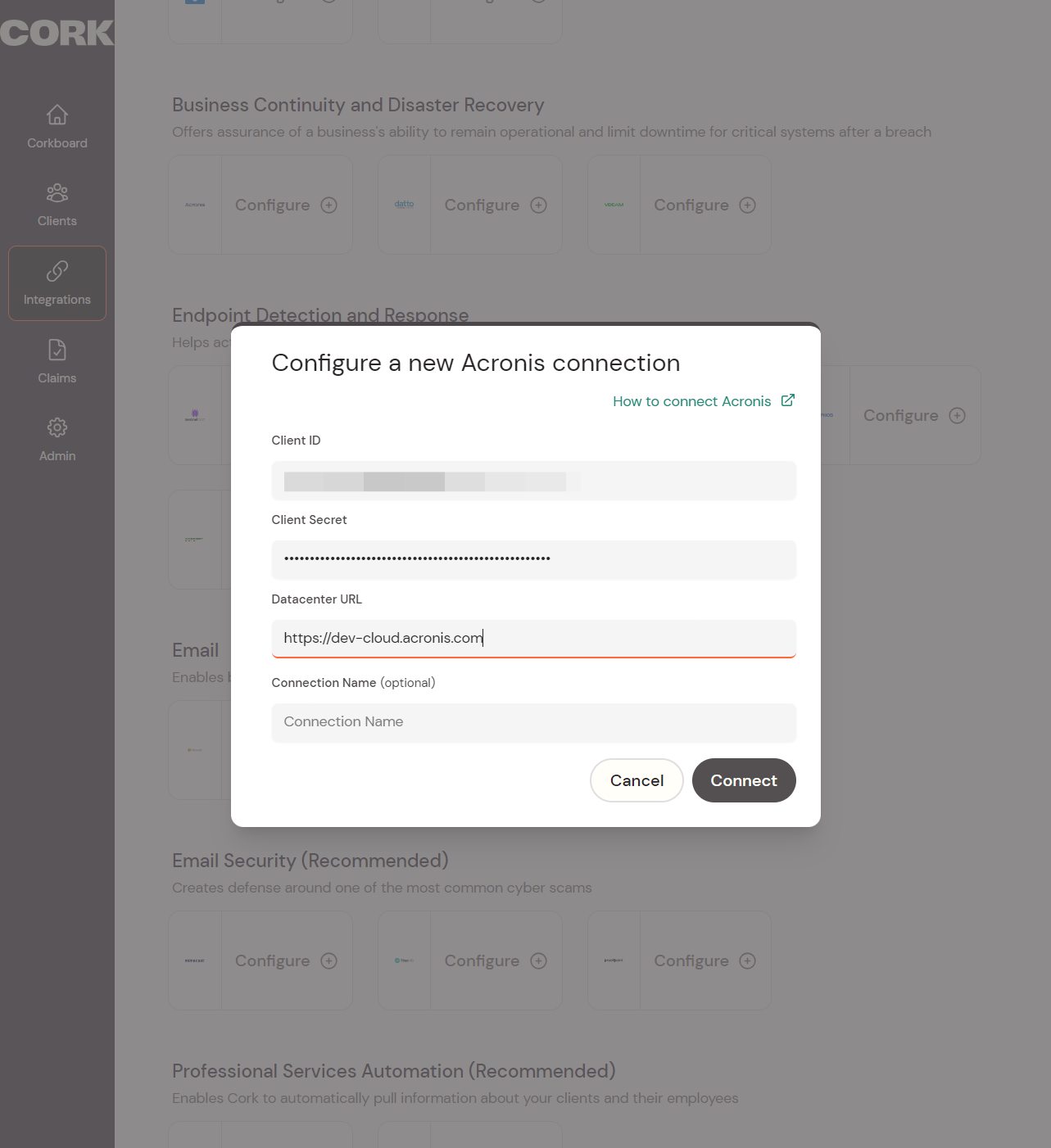 Click on Connect