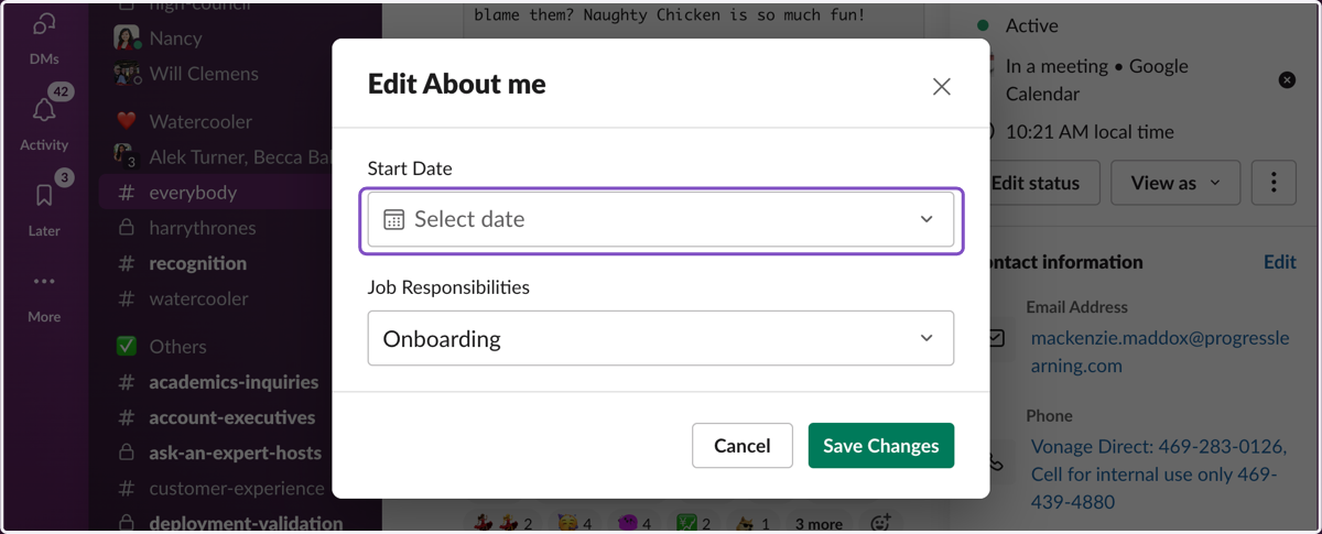 Choose your Start Date