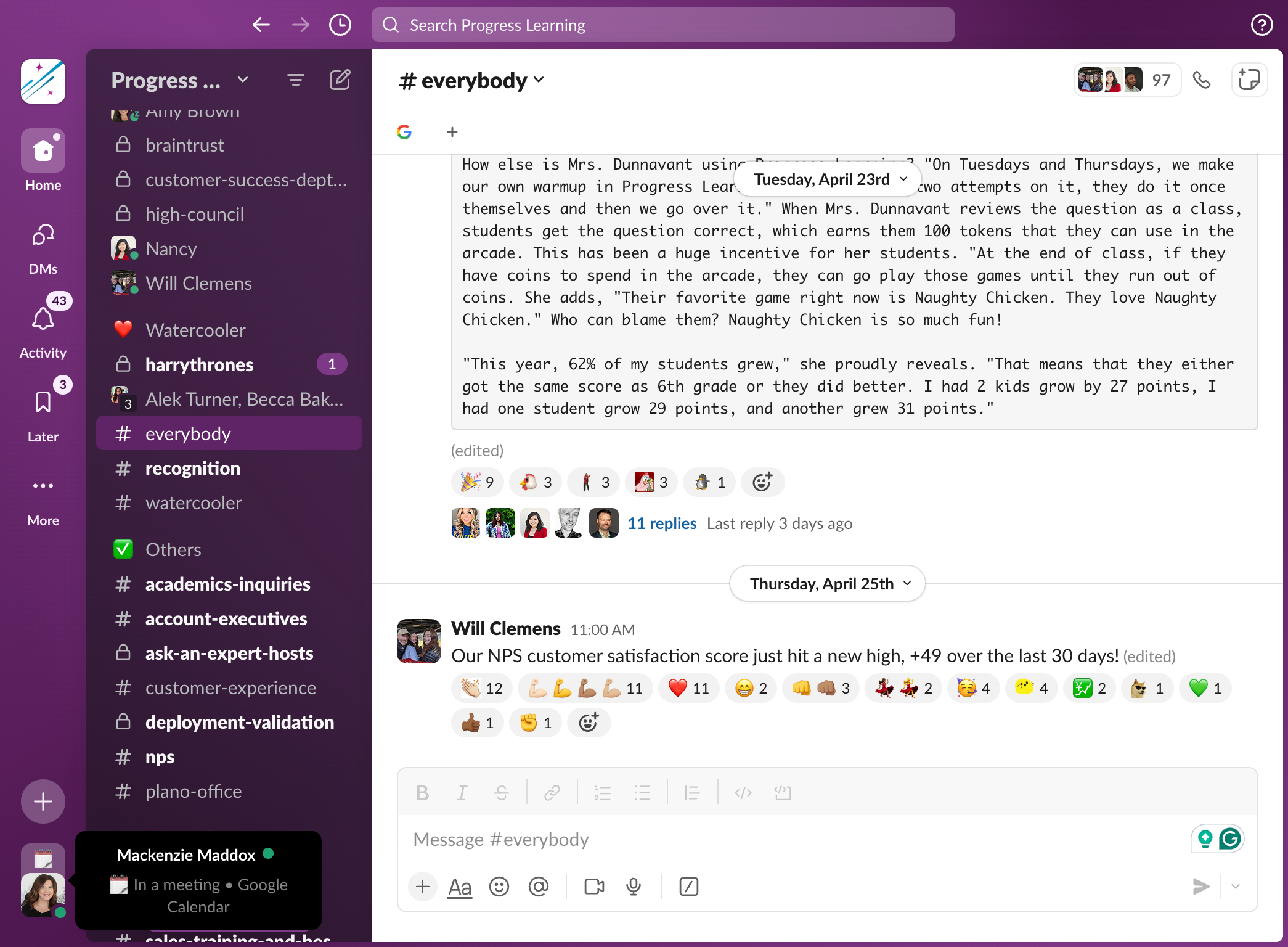 Click on the Profile Icon located in the bottom left corner of Slack