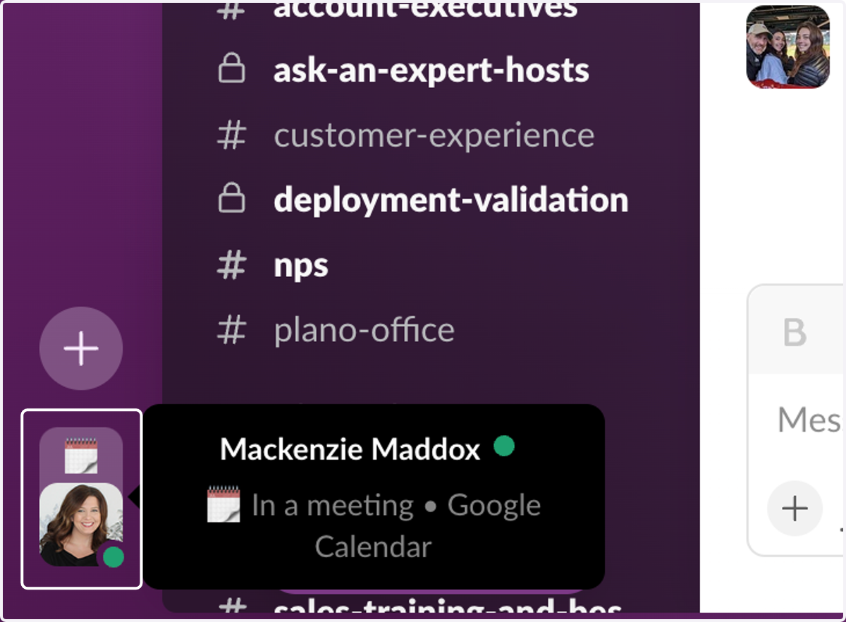 Click on the Profile Icon located in the bottom left corner of Slack