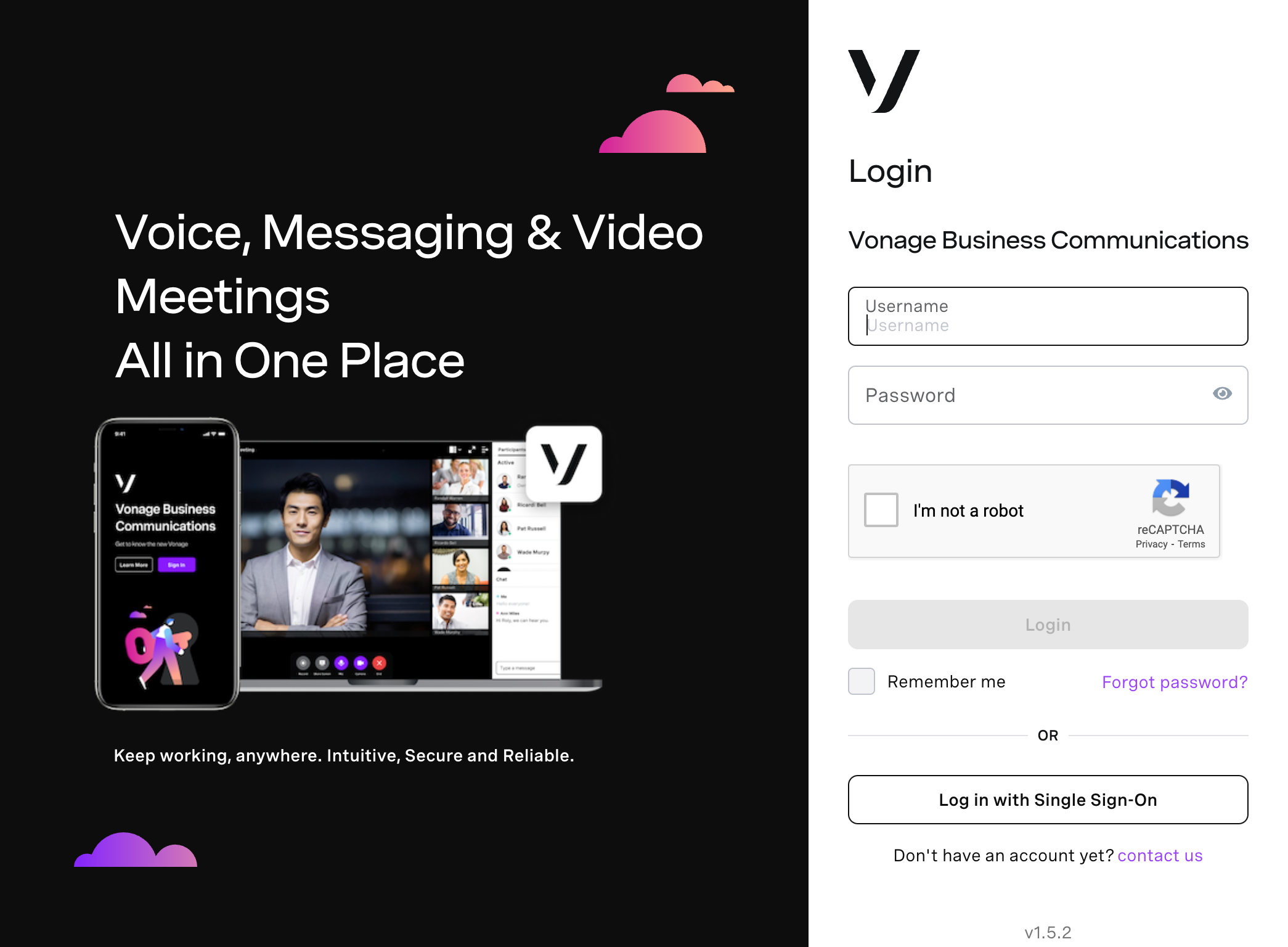 Login to the Vonage application