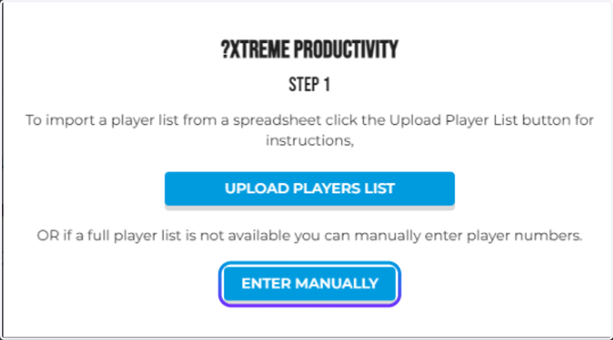 A window will appear which will show you two options. Click 'Enter Manually'