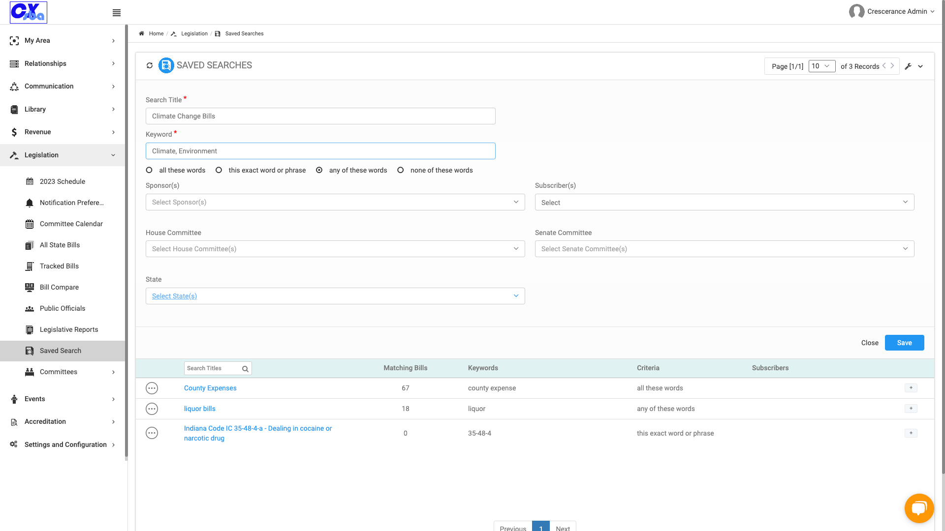 Select additional search criteria