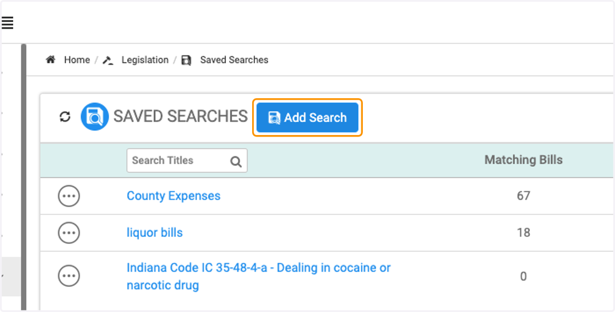 Click on Add Search