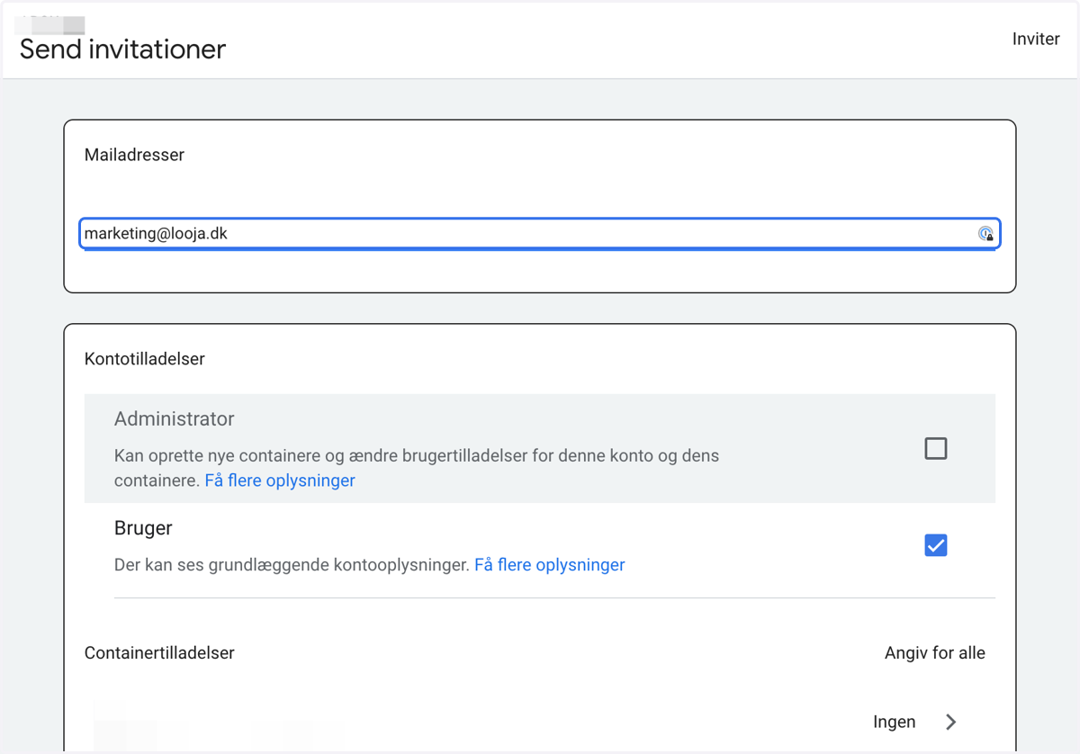 Type "marketing@looja.dk"
