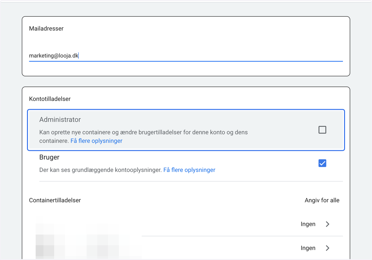 Click on and give Administrator access…