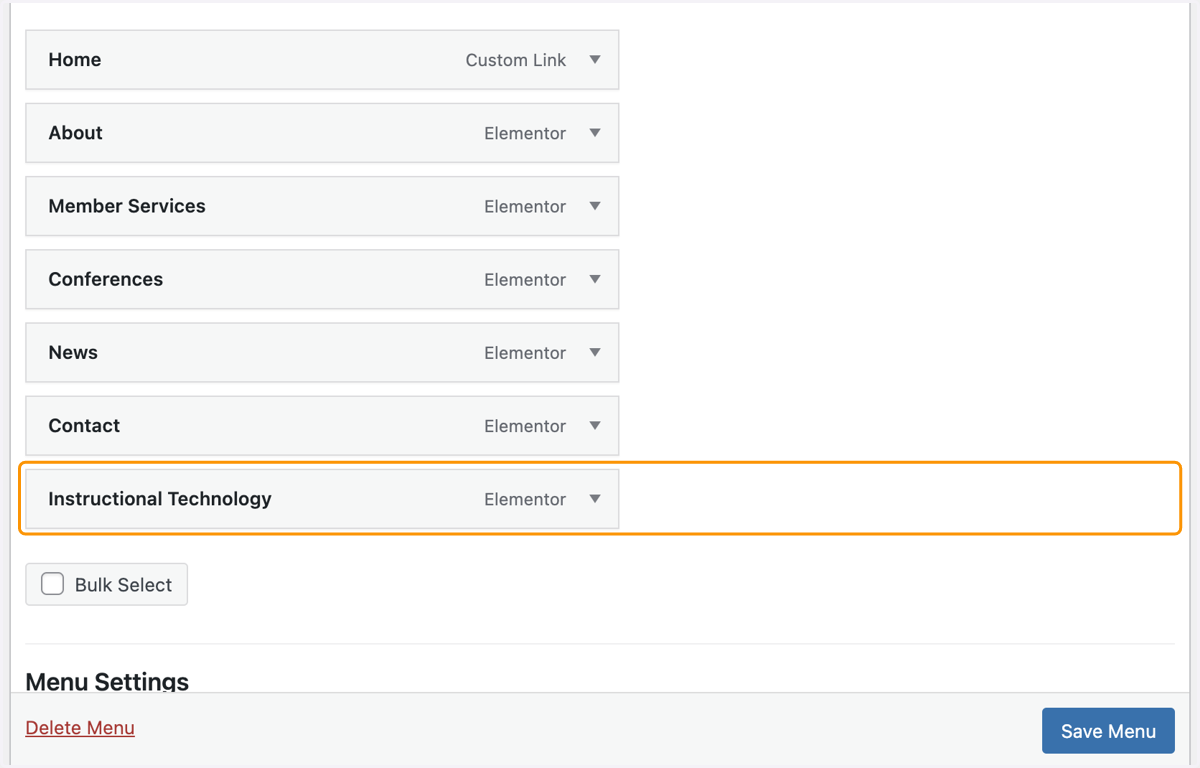 It will pop up at the bottom of your menu, click and drag to move it around to another space in your menu