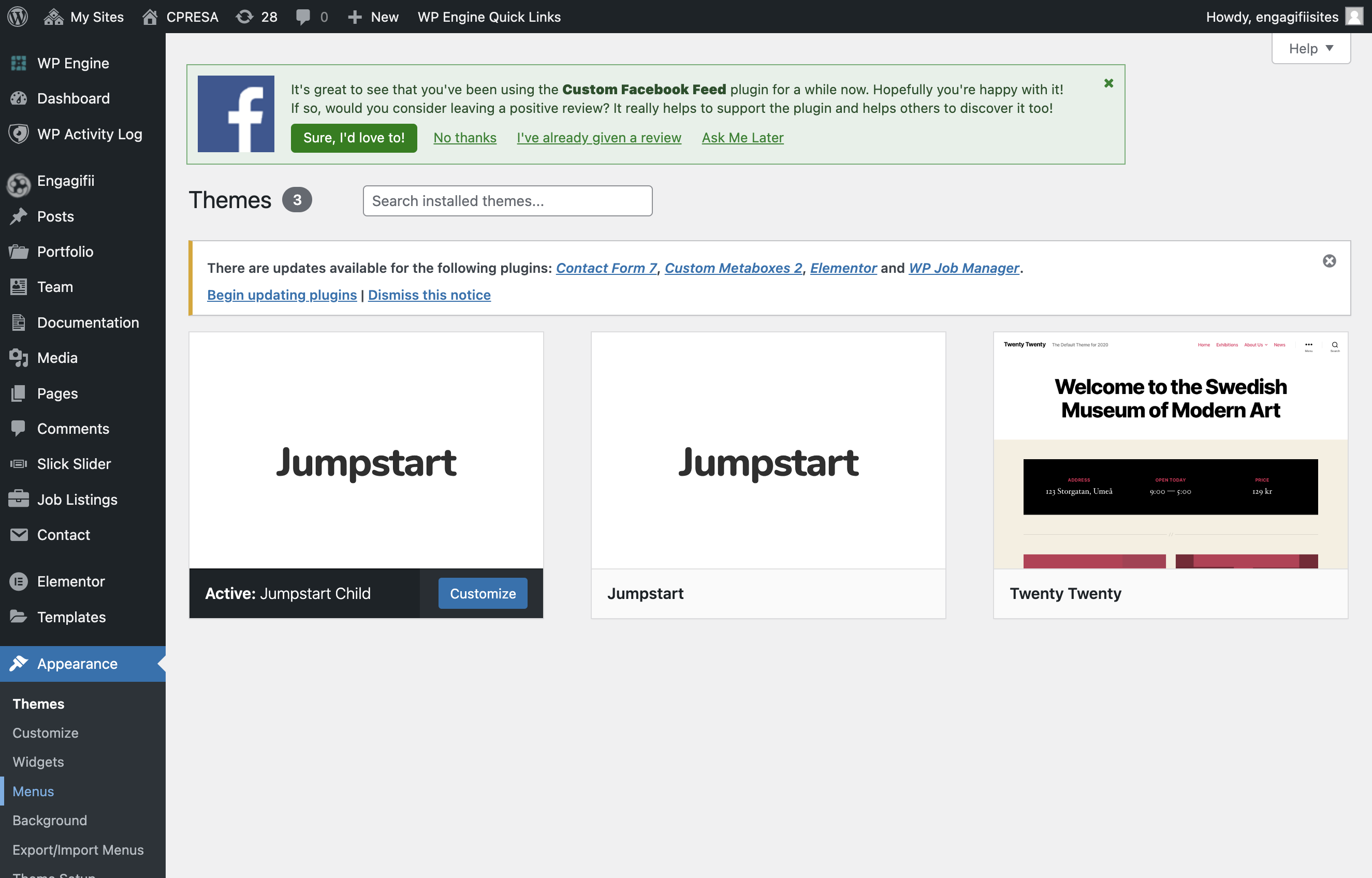 Click on Menus
