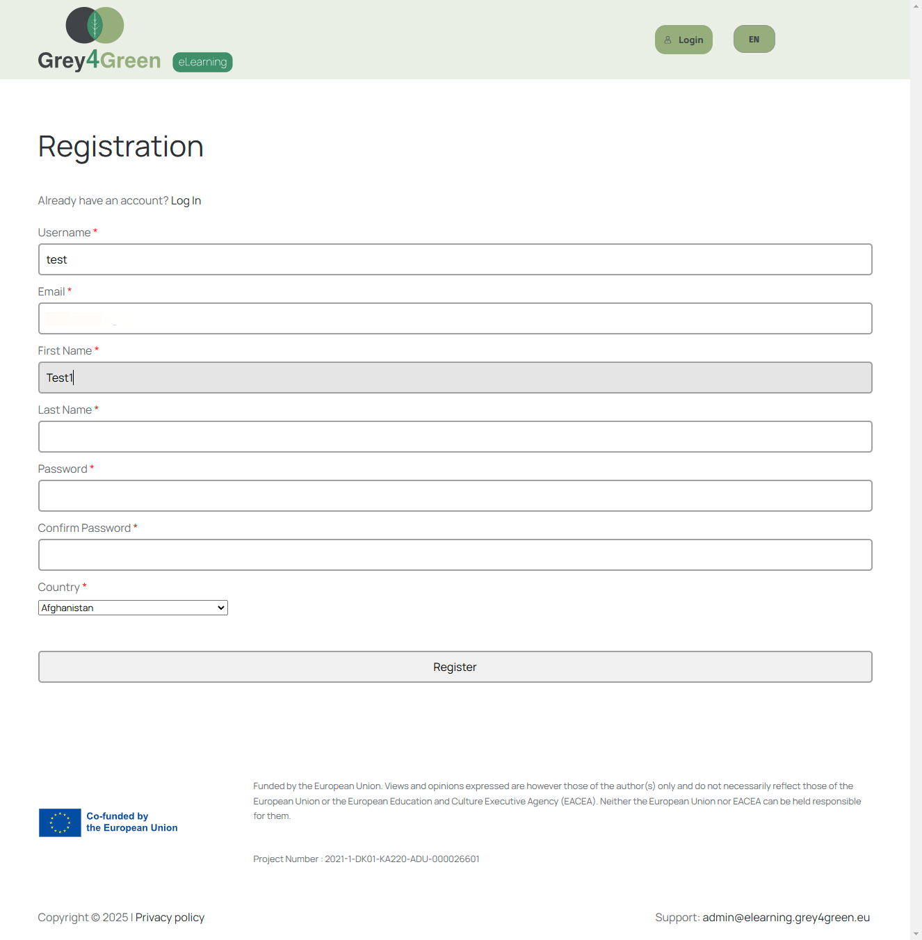 Click in First Name field "type your first name"