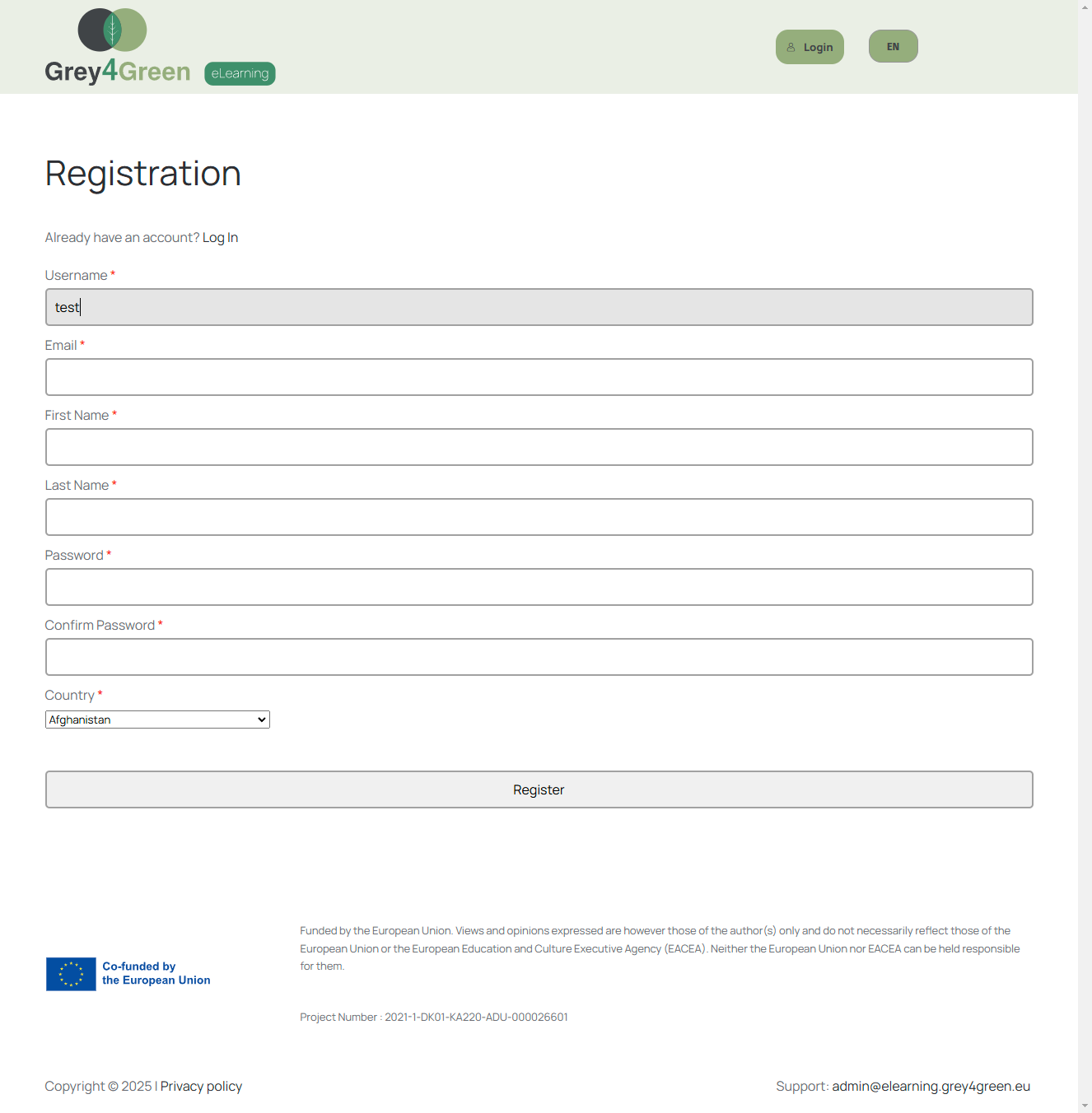 Click in Username field "type your username"