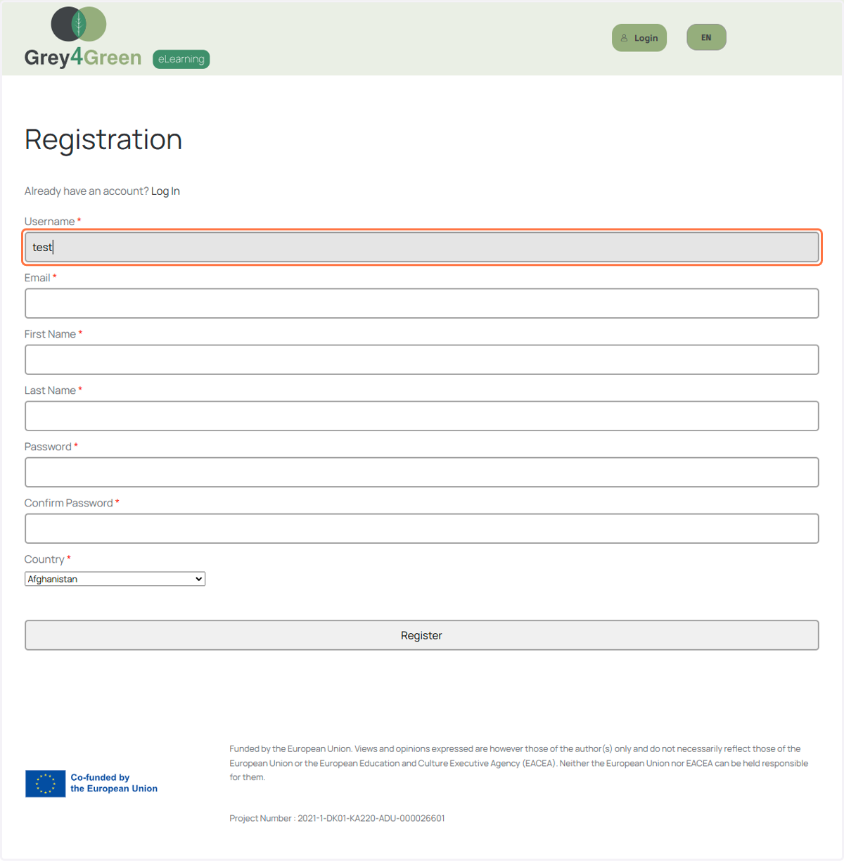 Click in Username field "type your username"