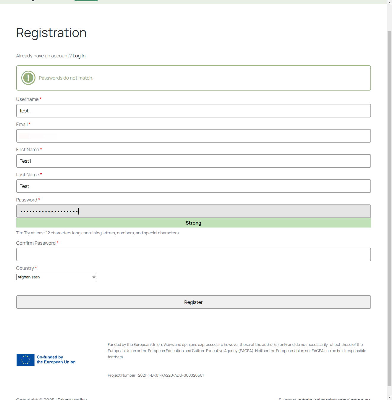 Click in Password field "type your password"