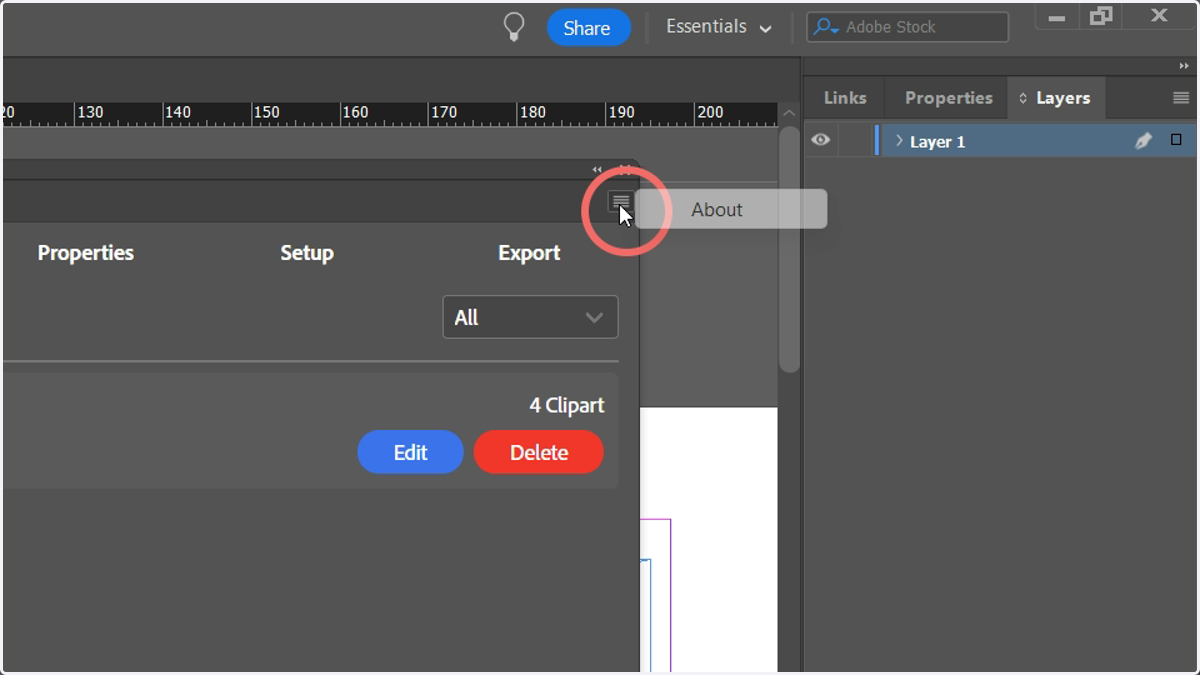 Click the lined icon in the top right corner