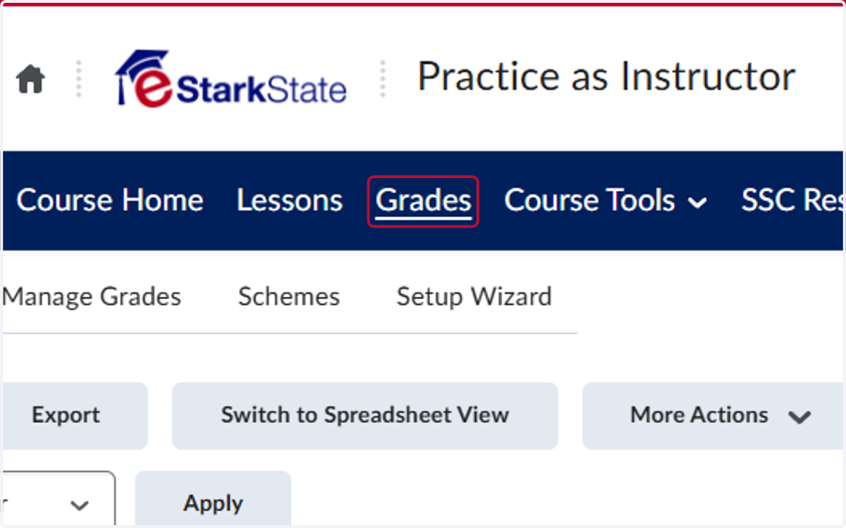 Click on Grades