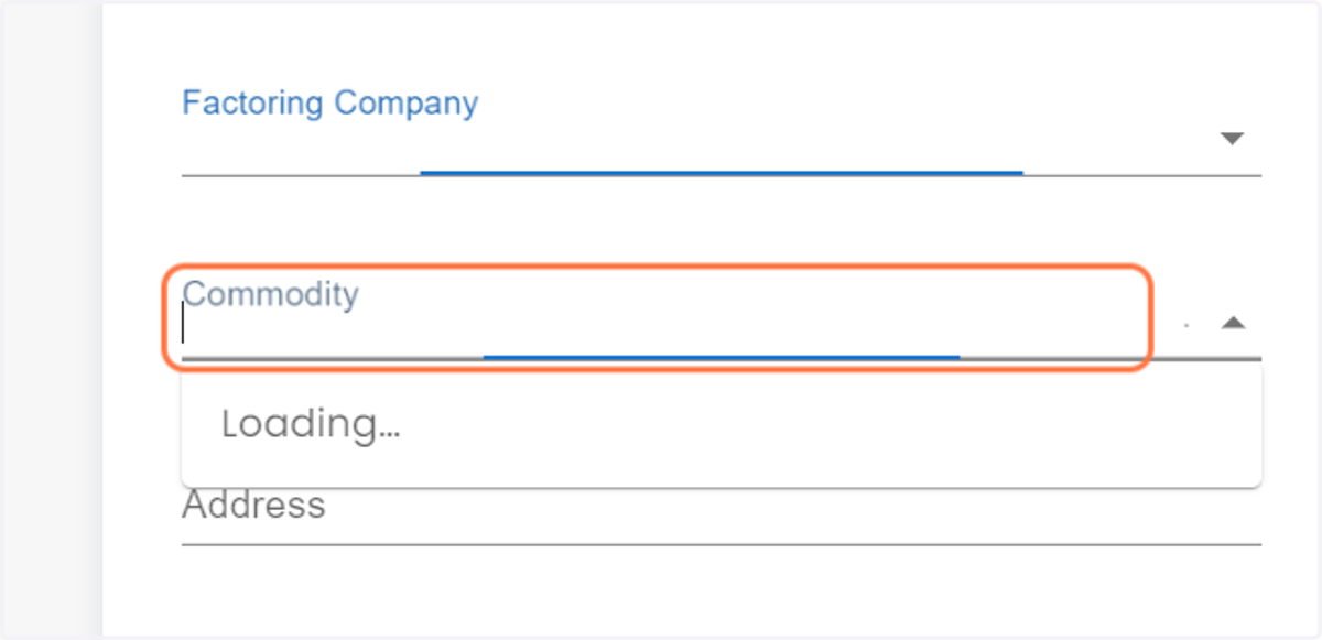 Select the Commodity