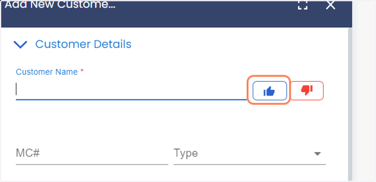 Click on outlined primary button if you want the customer to be a preferred customer