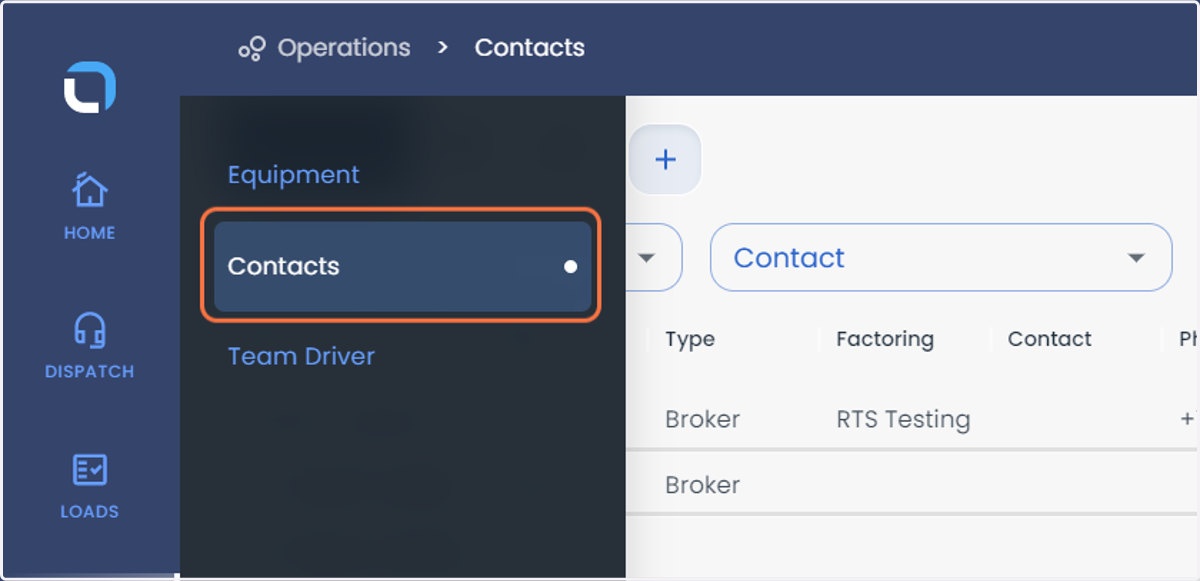 Click on Contacts