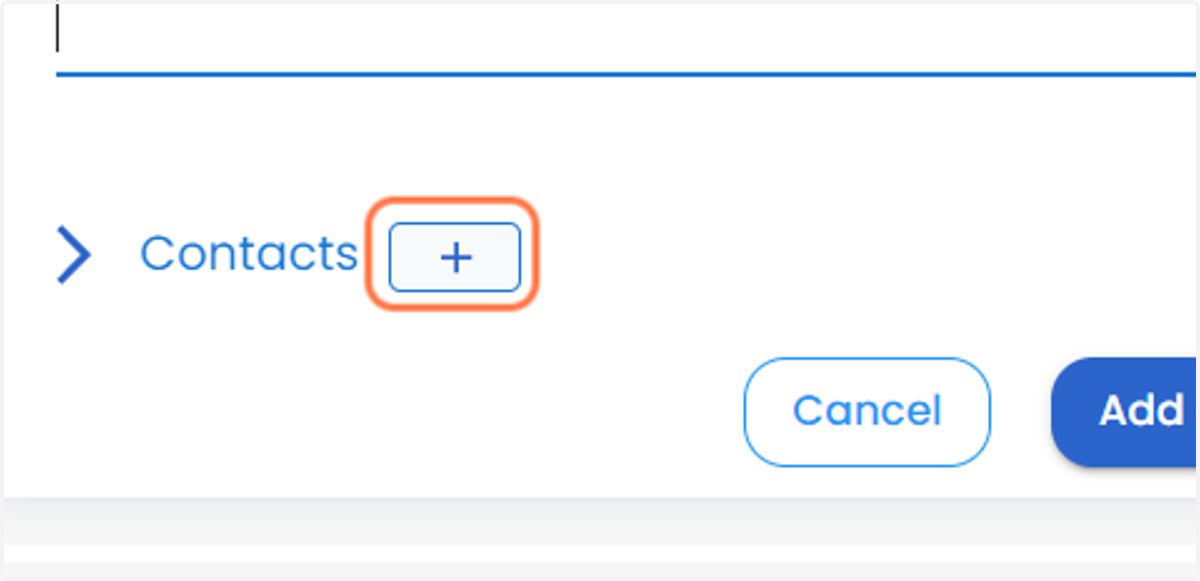 Click on "+" button under Contacts to add a new Contact