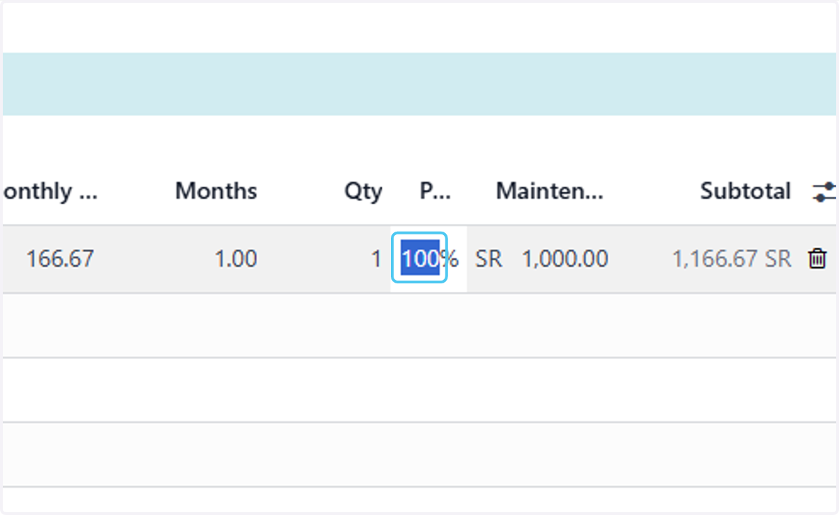 add the percent cost you want to add to the project from this asset