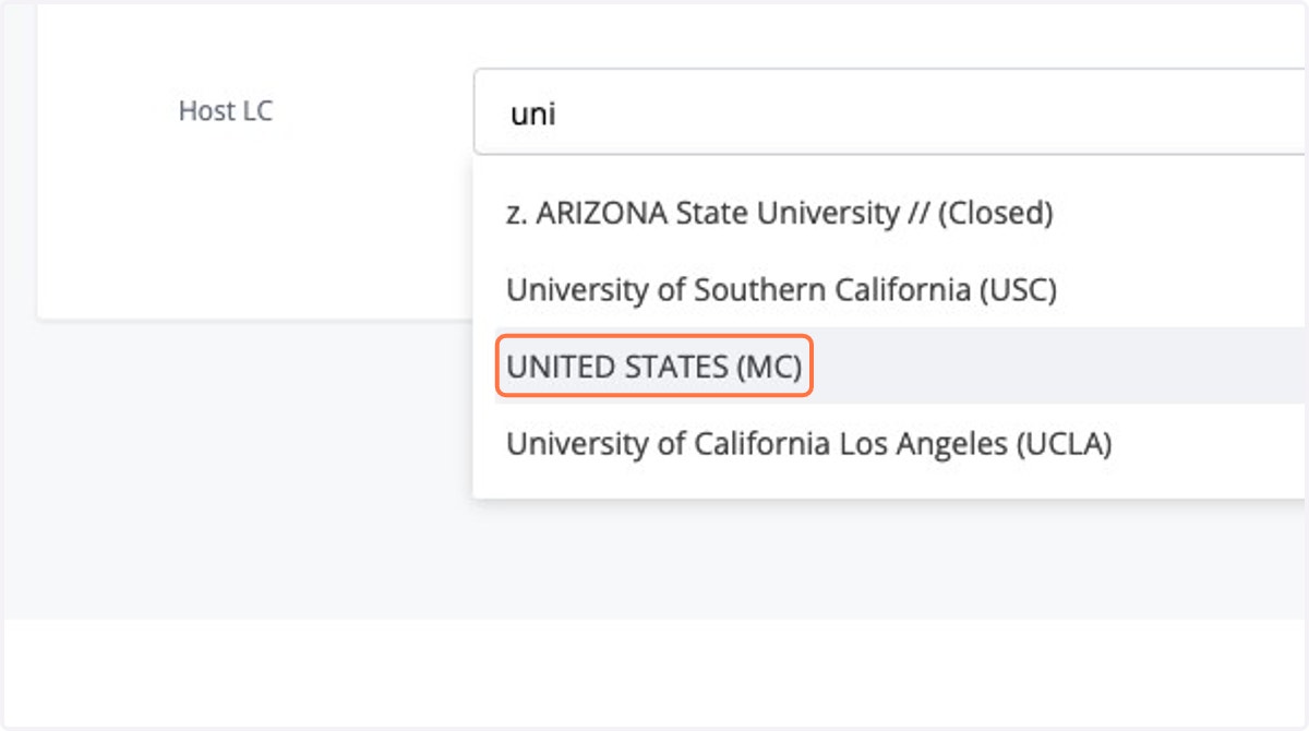 Search your LC name and select it