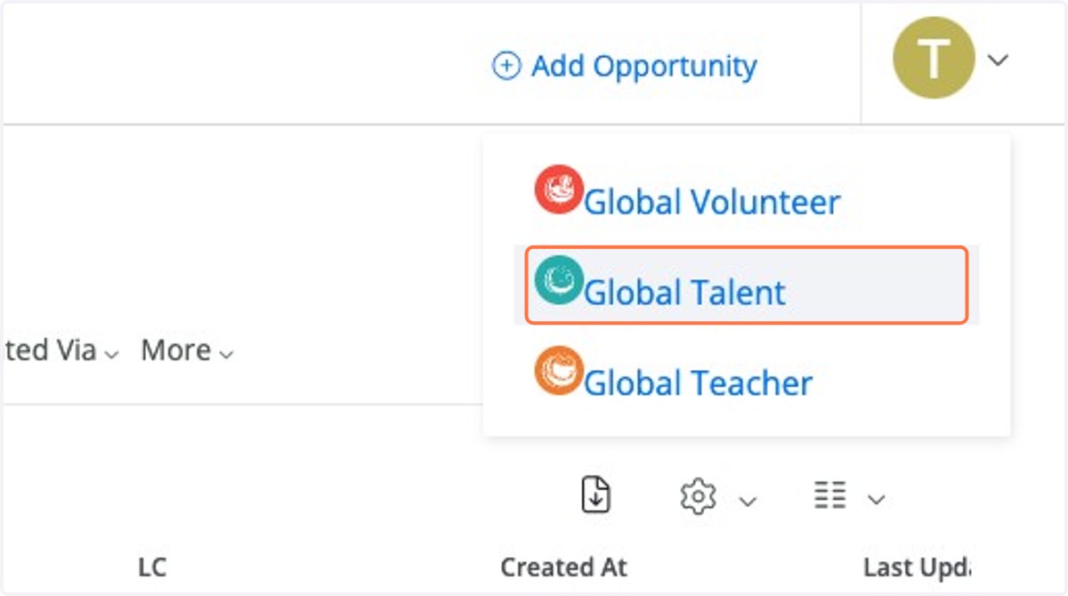 Click on Global Talent