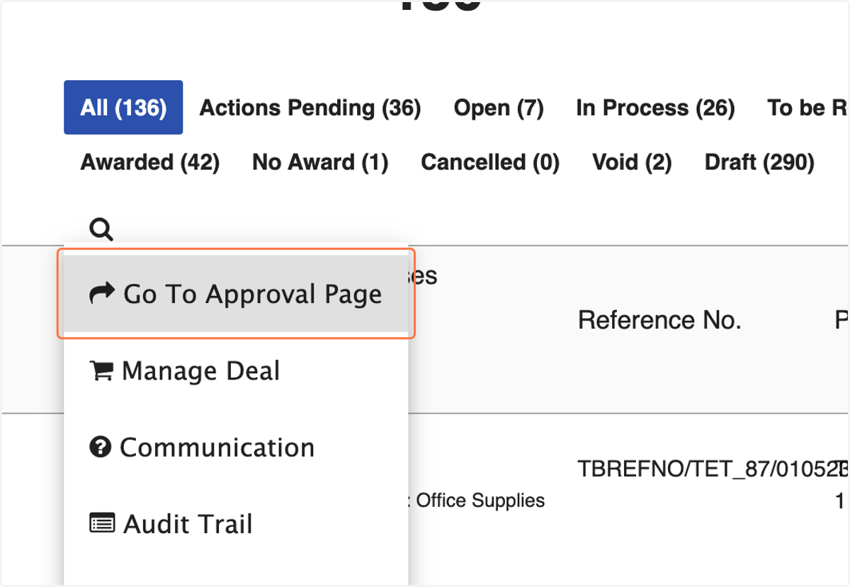 Click on Go To Approval Page