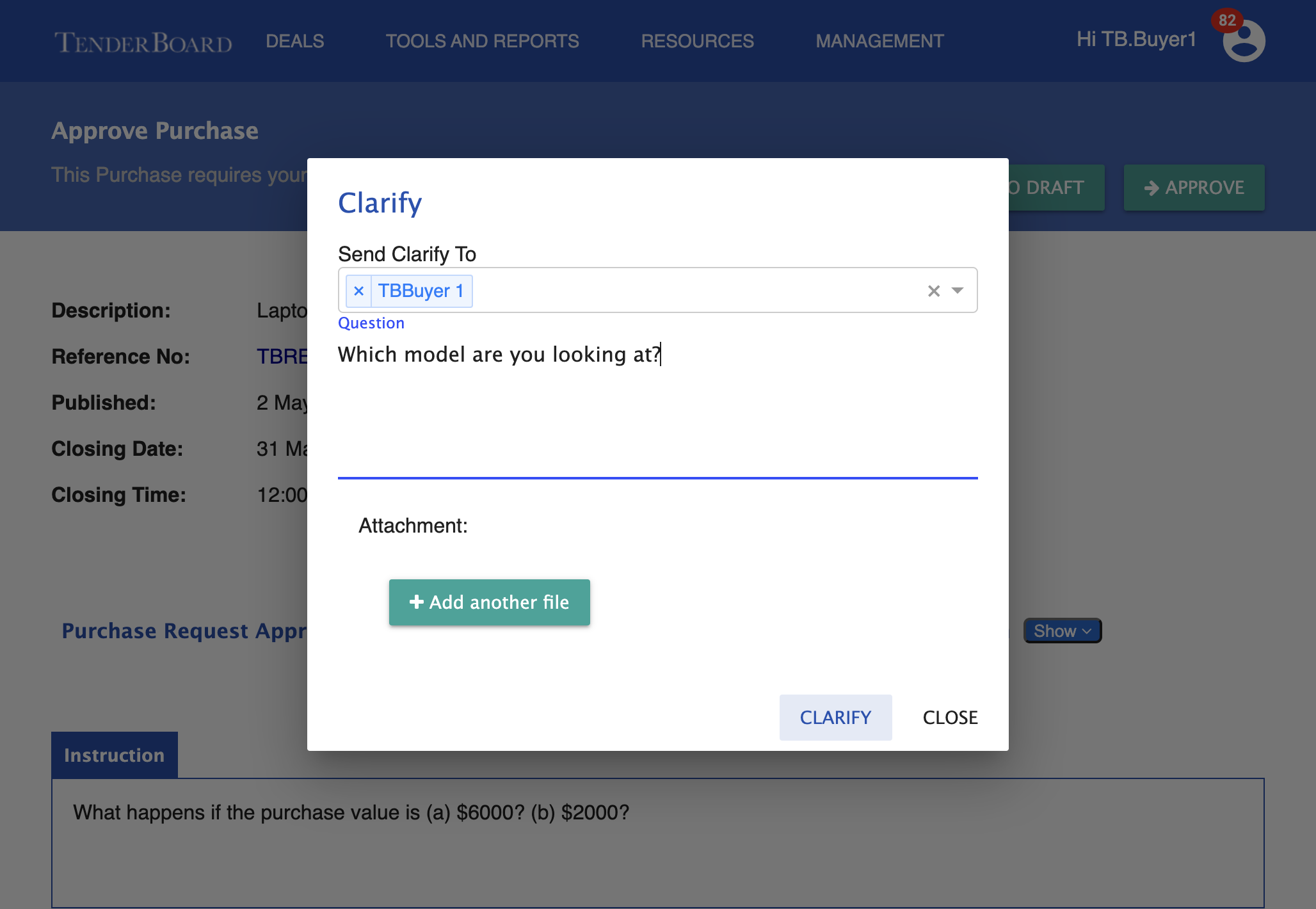 Click on CLARIFY