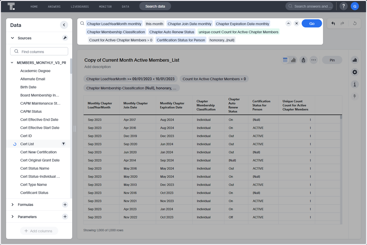 Open the Data Panel on the left and double click on Cert List to select it