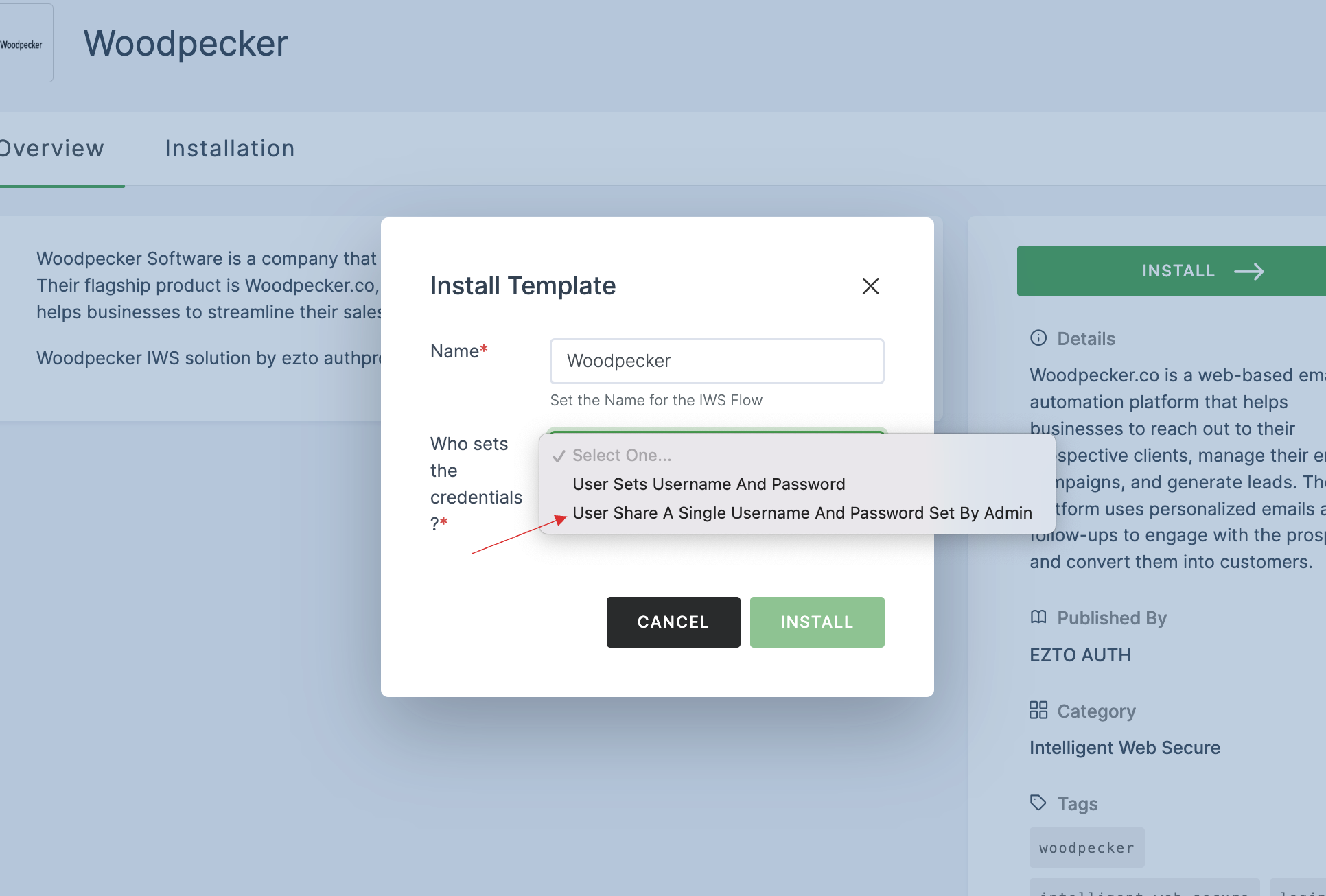 User Share A Single Username And Password Set By Admin