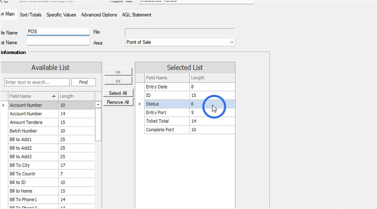 Add Status to the Selected List if it is not already included