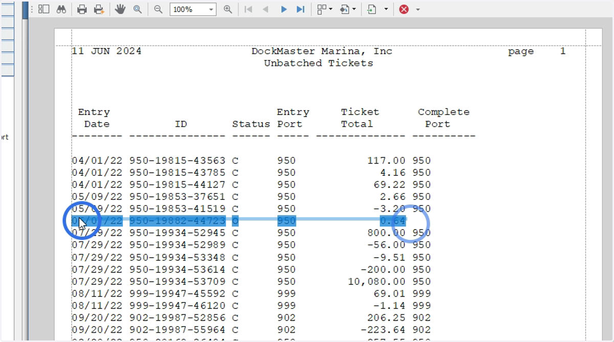 Review transactions