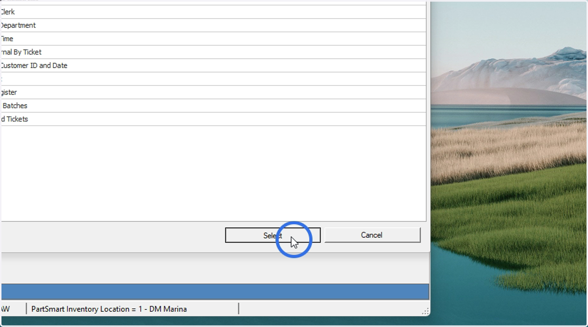 Select the report